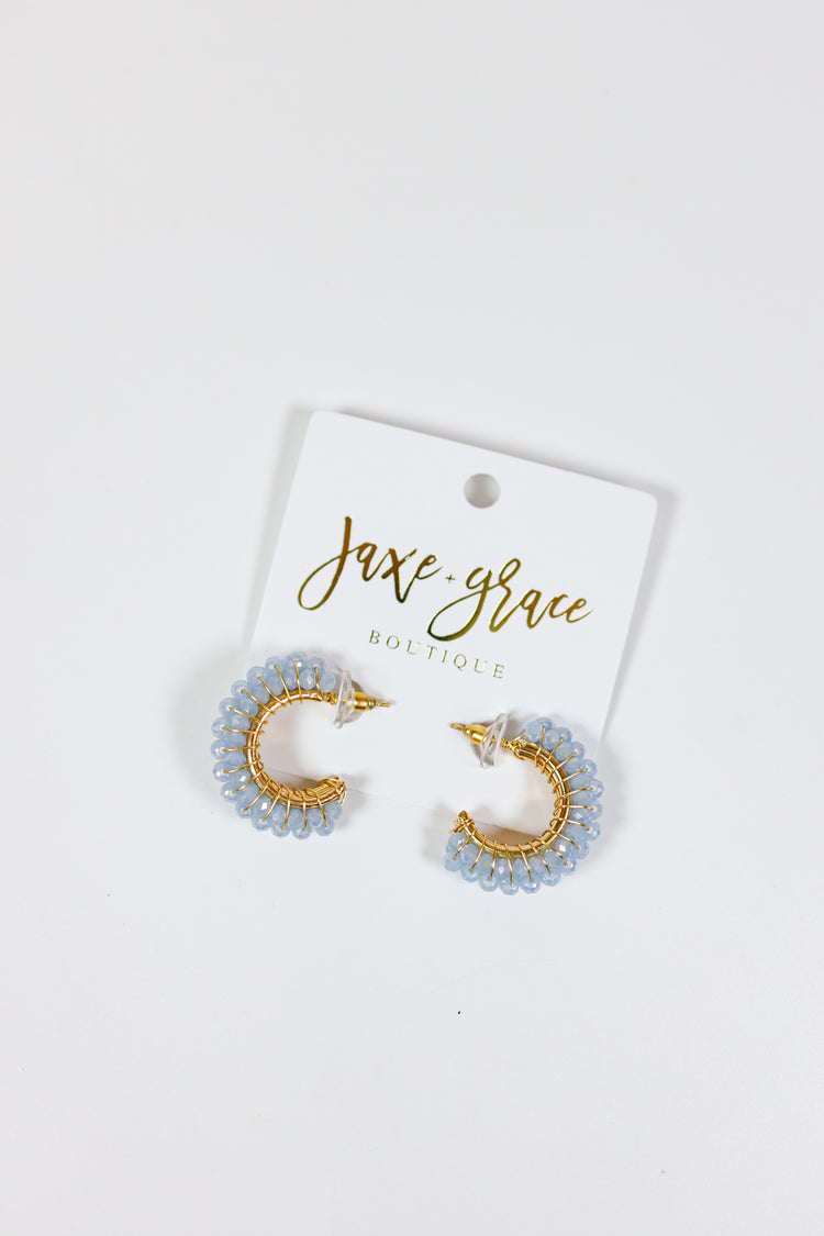 Glass Beads Layered Wire Hoops, VARIOUS