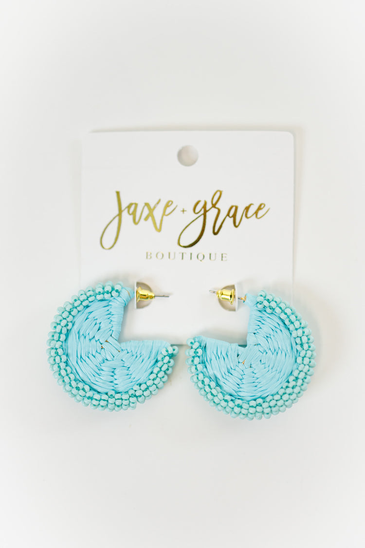 Rattan & Bead Round Hoops, VARIOUS