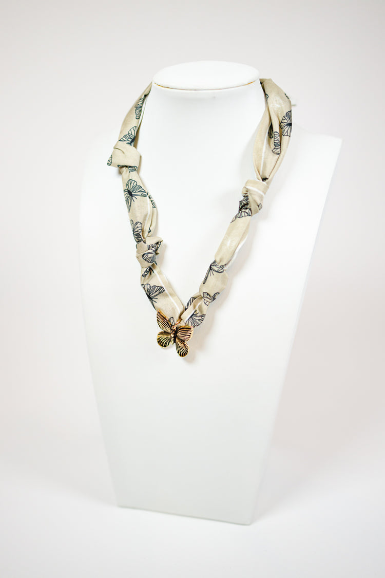 Butterfly Pattern Scarf Necklace