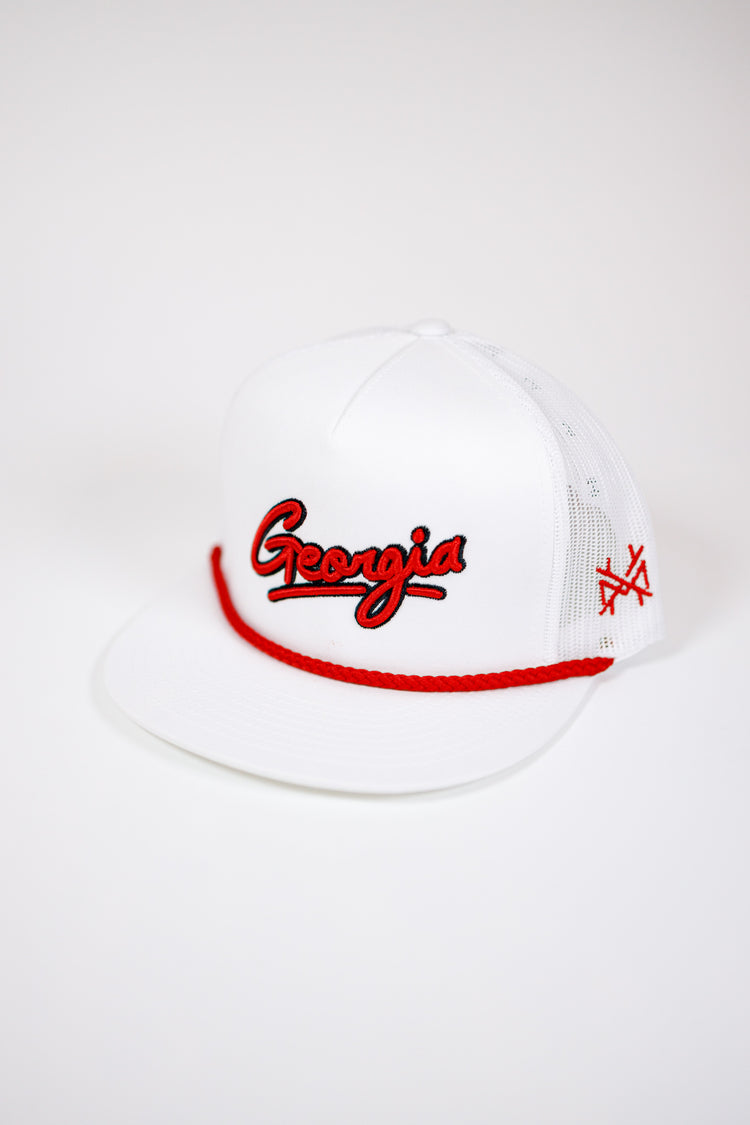 Georgia Embroidered Rope Trucker Hat, VARIOUS