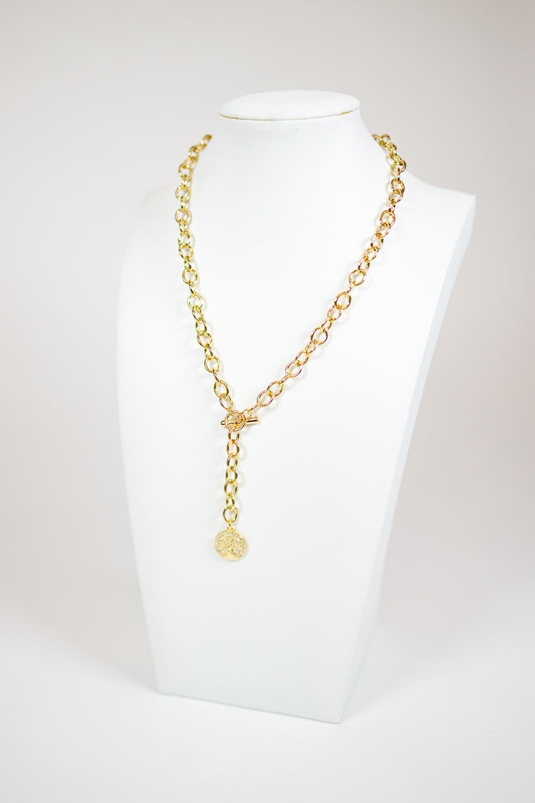 Round w/Angel Pendant Y Necklace