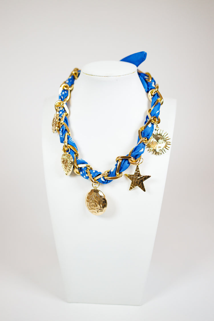 Multi Charm Pendant Scarf Necklace, VARIOUS