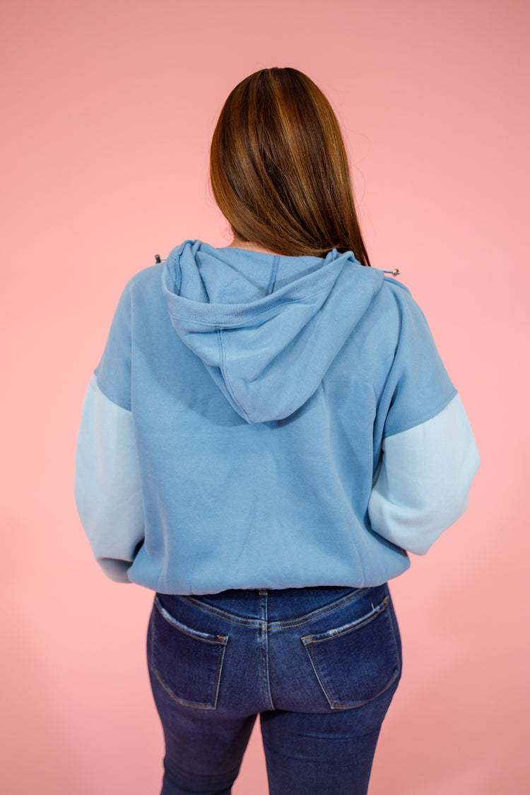Blue Multi Half Zip Hoodie