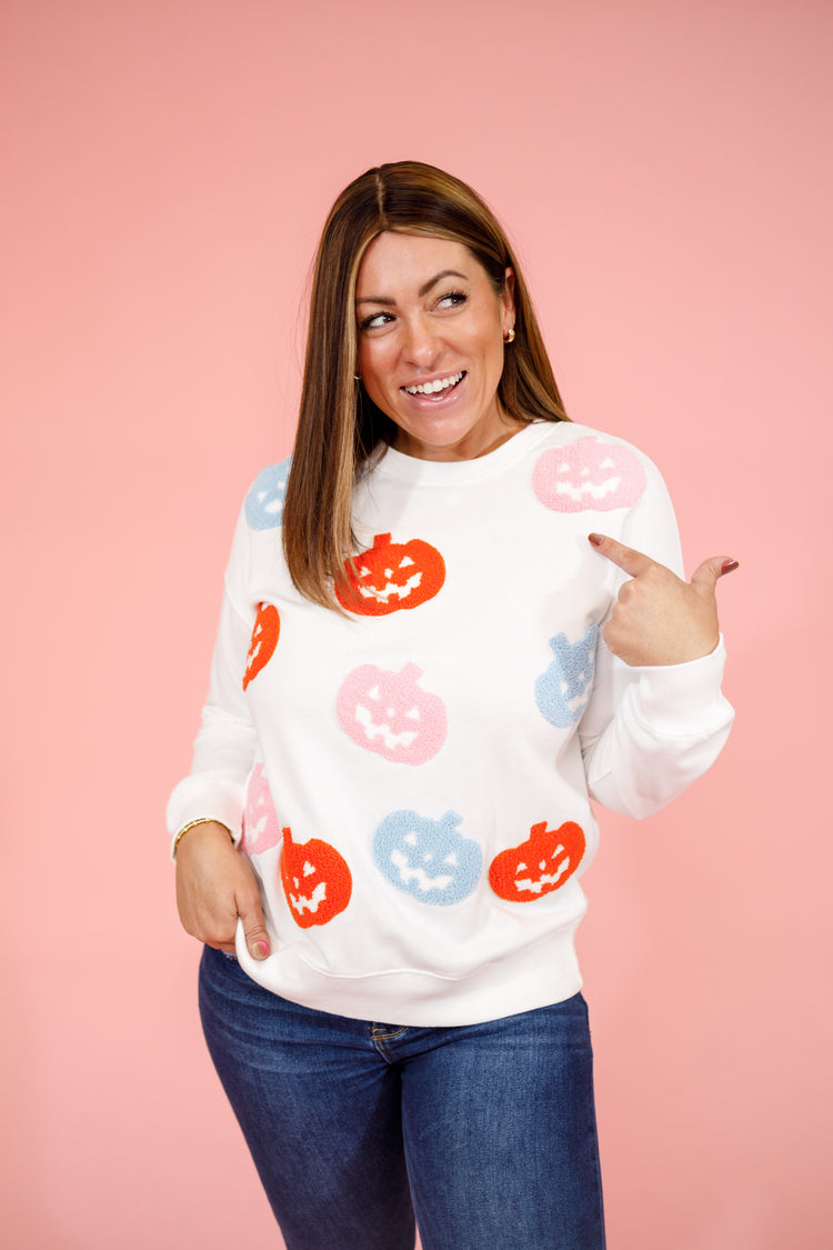 White Pumpkin Patch Sweater