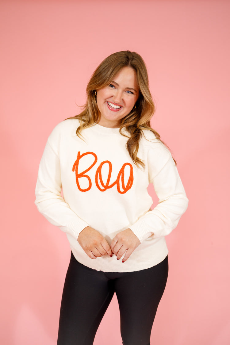 Cream "BOO" Sweater