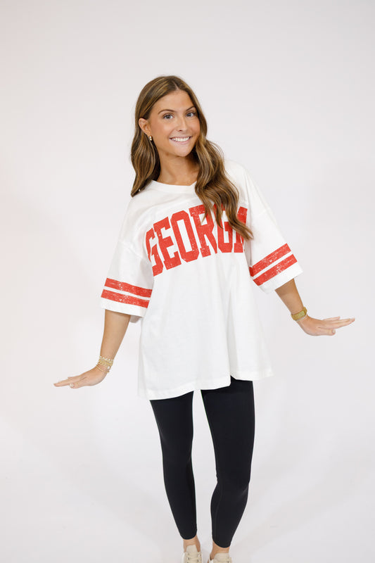 "Georgia" V-Neck Jersey Top