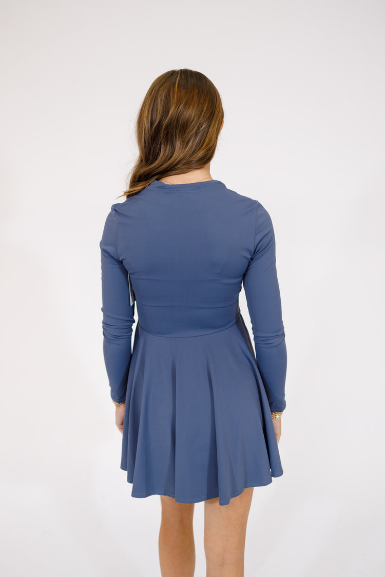 Navy Long Sleeve Tennis Dress