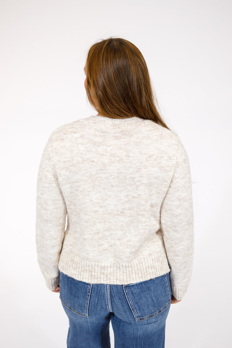 Oatmeal Button Cardigan Top