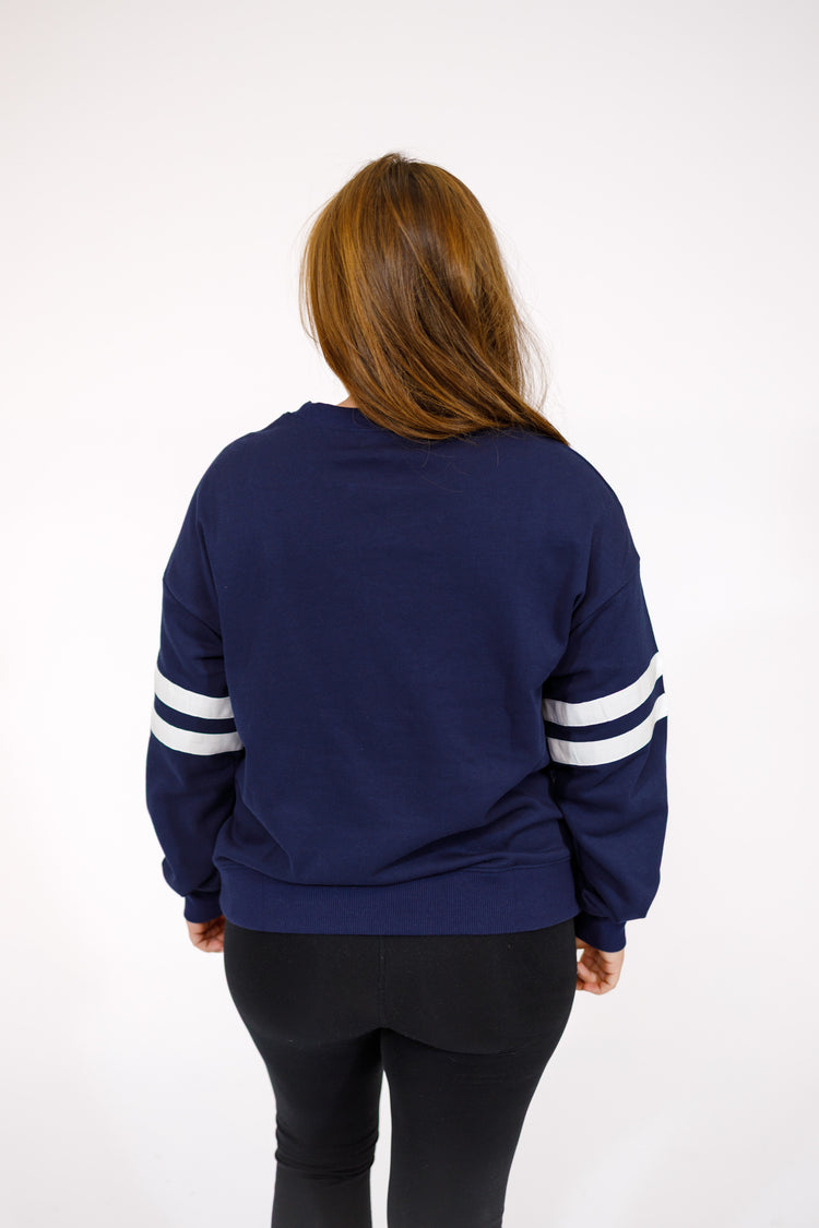 Navy Blue Varsity Sweatshirt