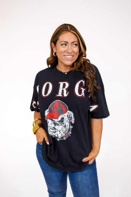Washed Black "Georgia" Oversized Tee
