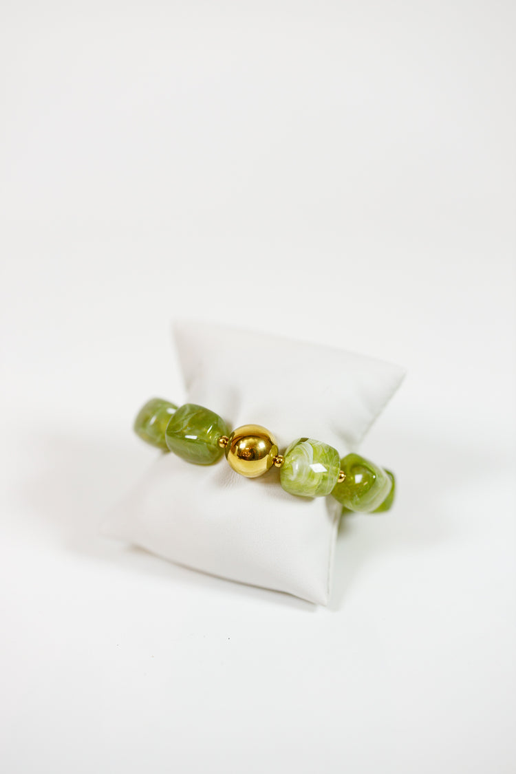 HD Bead and Gold Ball Bracelet