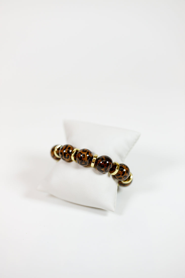 HD Cheetah Gold Disk Bracelet