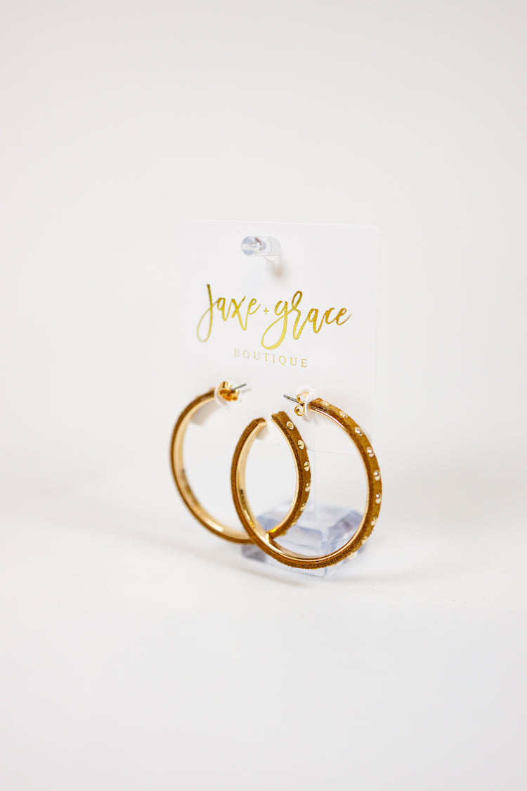 Studded Leather Lined Hoops, VARIOUS