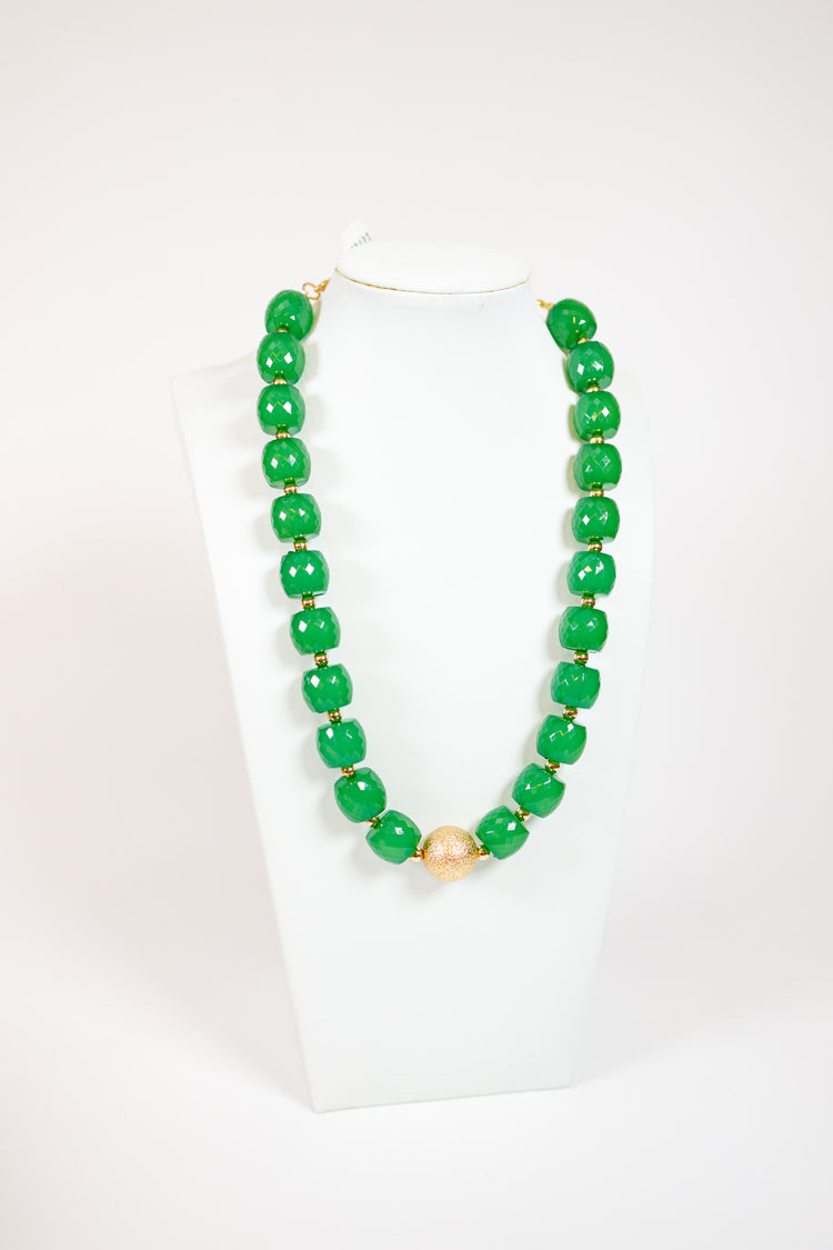 Metal Ball & Chunky Bead Necklace, VARIOUS