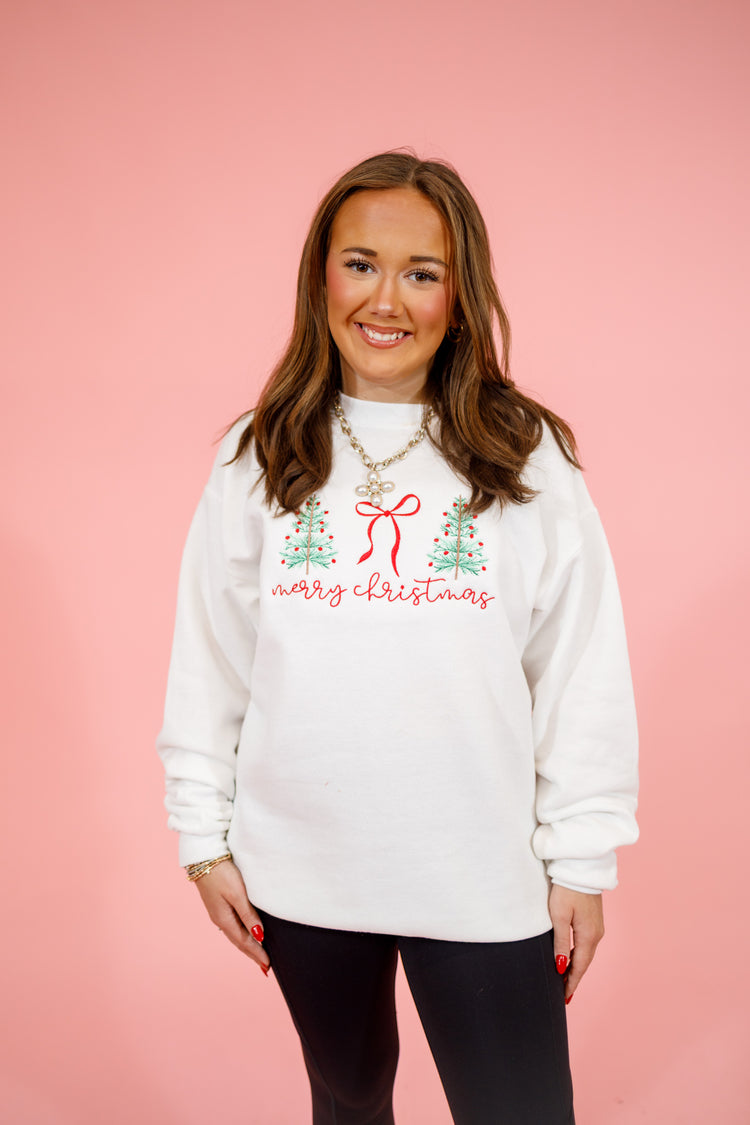 Merry Christmas Embroidered Sweatshirt