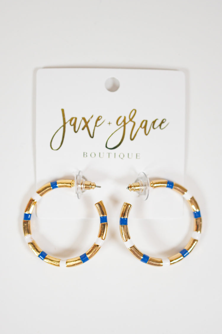 MM Blue and White Earrings, VARIOUS