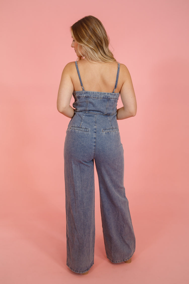 Denim Button Jumpsuit