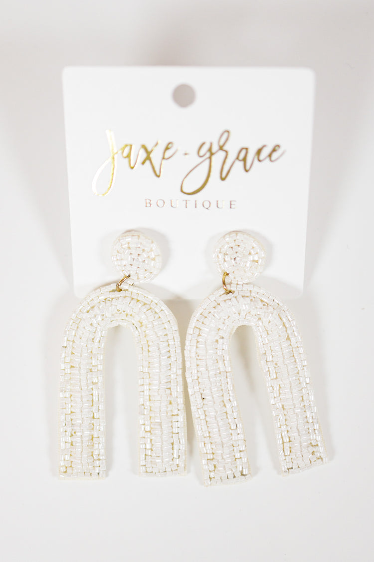 Beaded Arch Dangle Earrings, VARIOUS