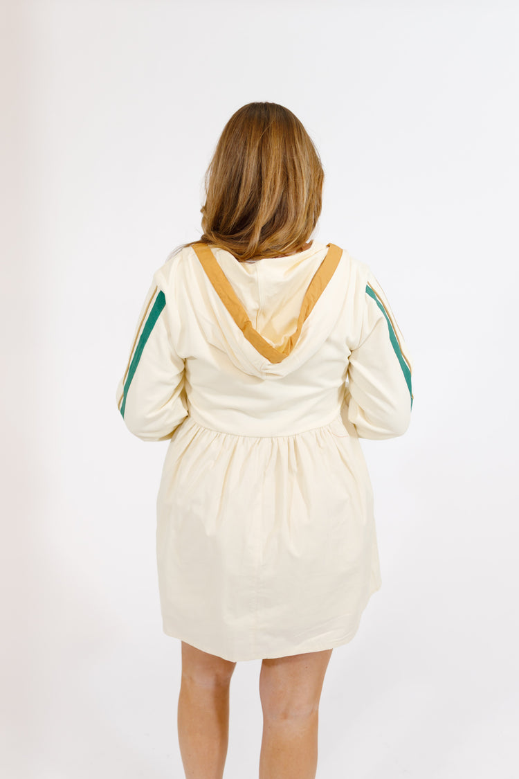 Cream Hooded Dress