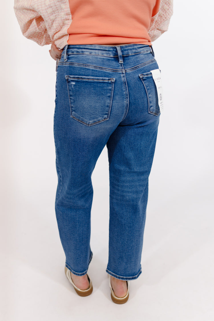 High Rise Crop Barrel Jean