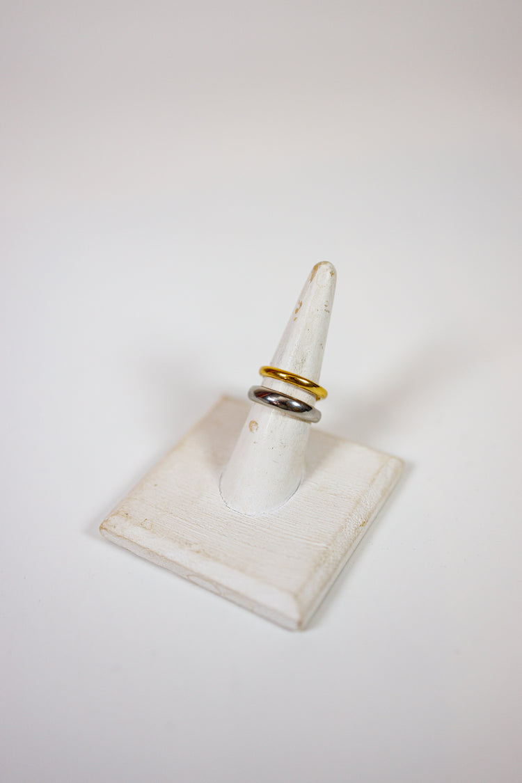 TT Double Line Chunky Open Ring