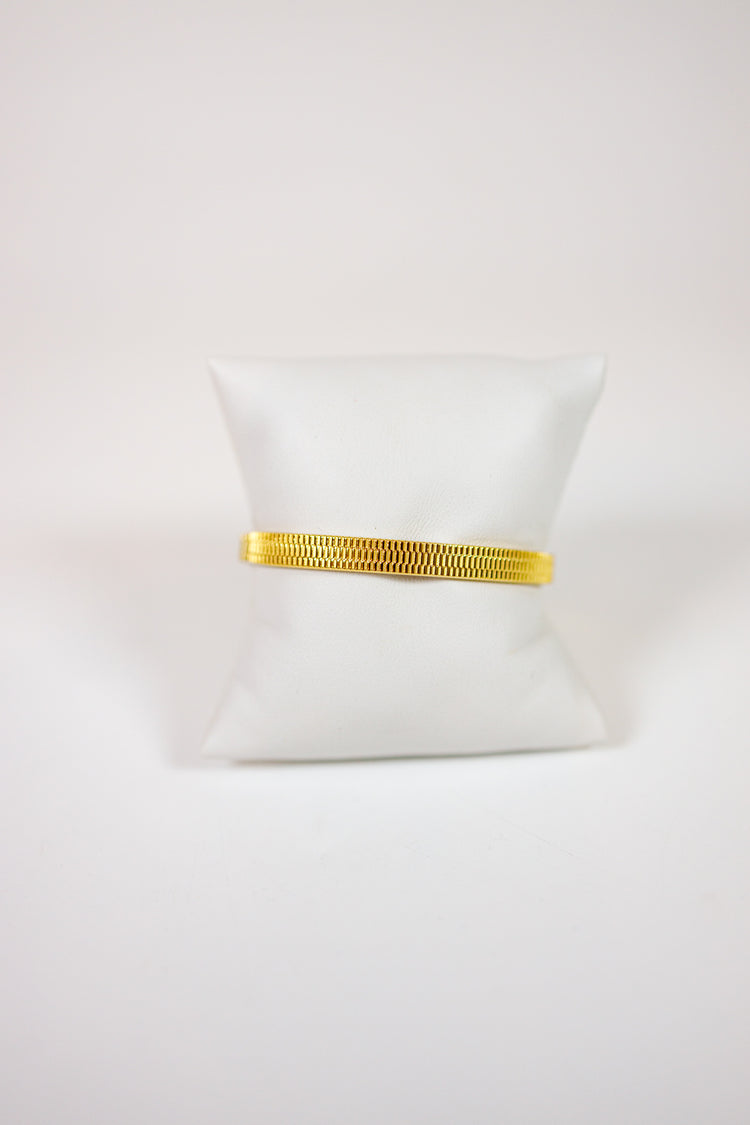 Gold Textured Bangle Bracelet