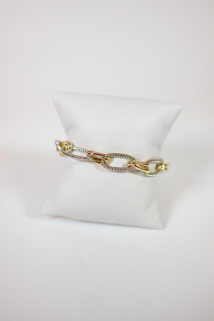 Twotone Oval Chain Bracelet