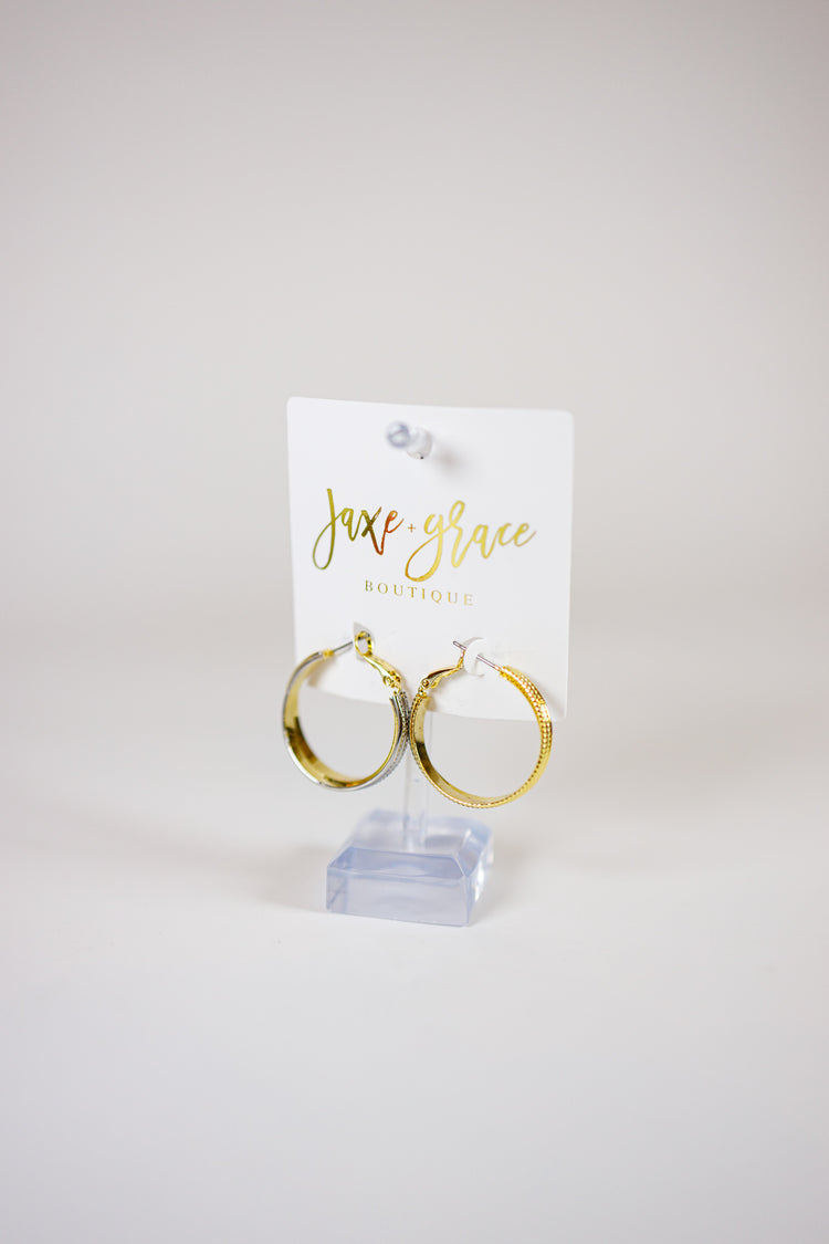 Two Tone Textured Hoops
