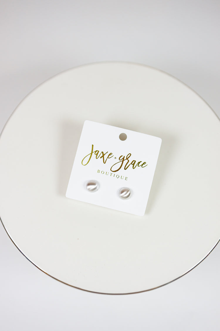 Satin Stud Earrings, VARIOUS