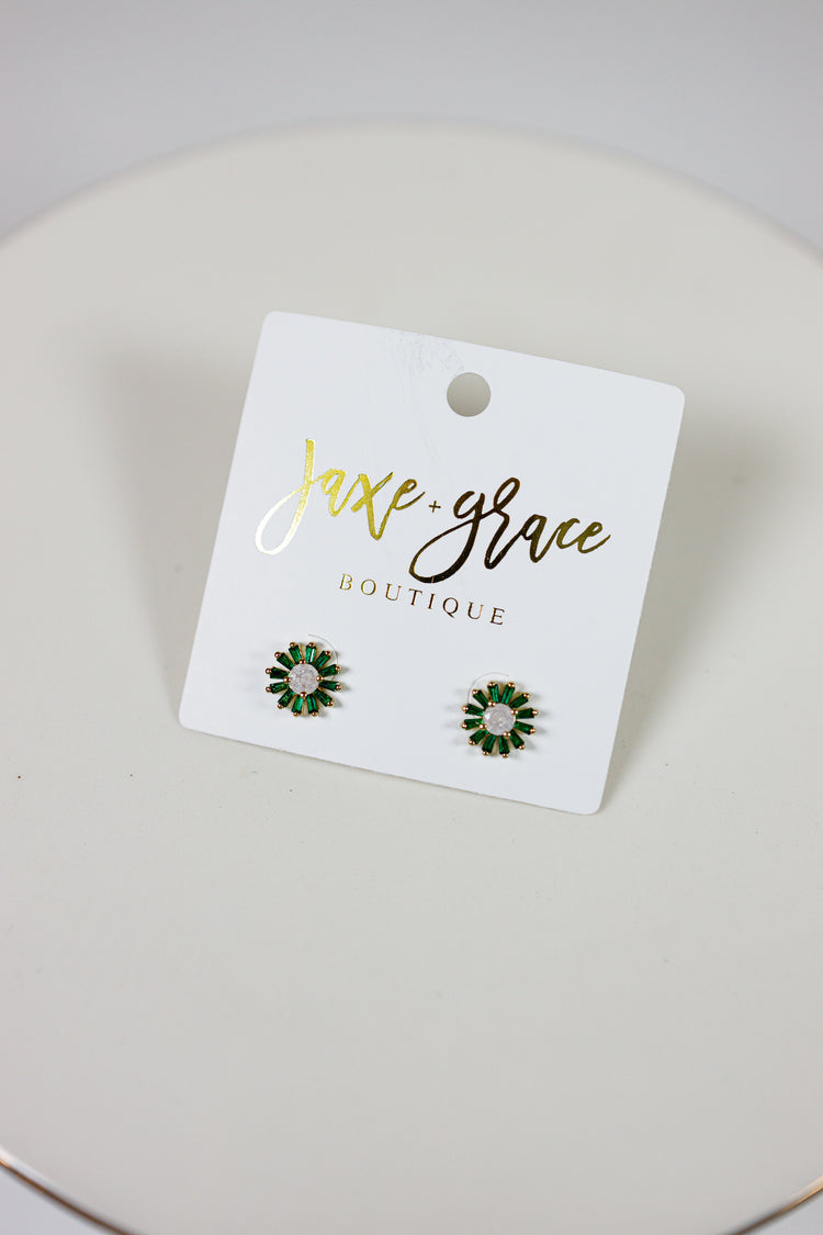 CZ Flower Studs, VARIOUS