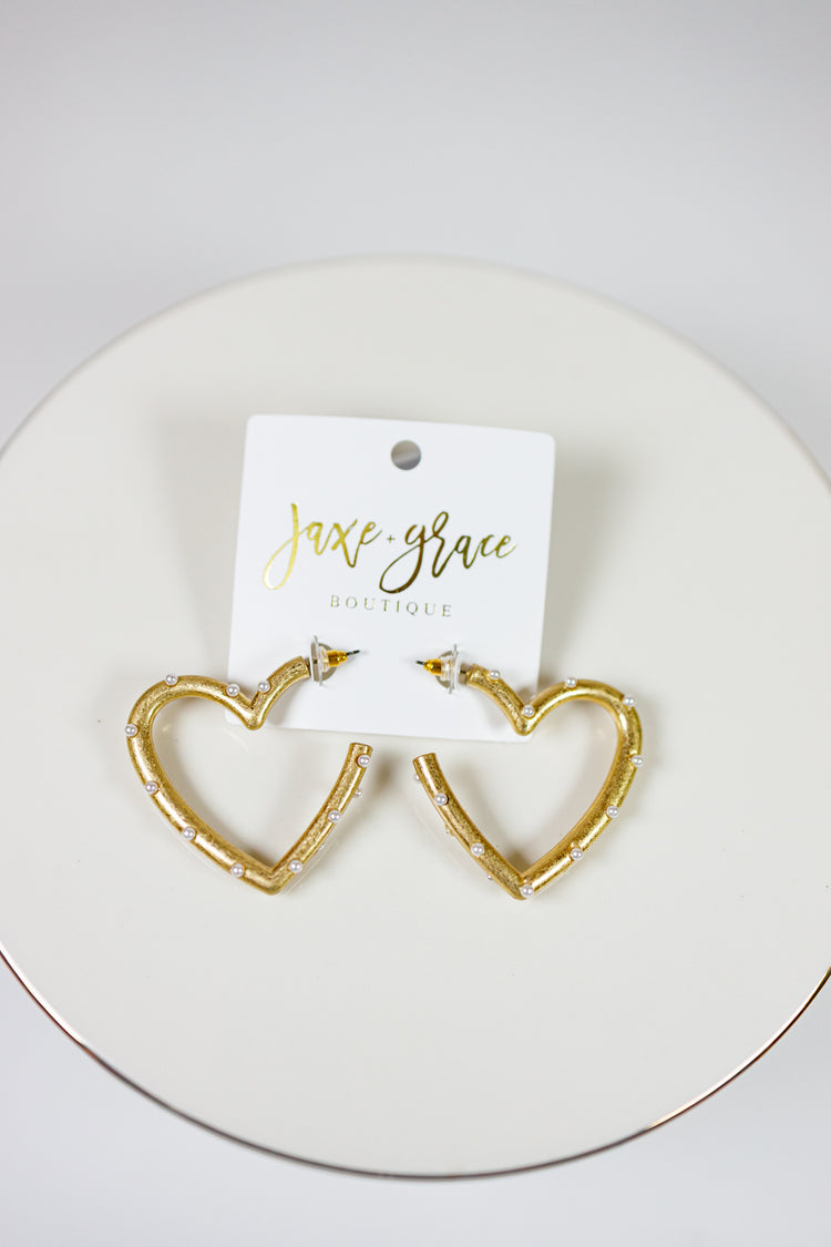 Pearl Deco Heart Hoops, VARIOUS