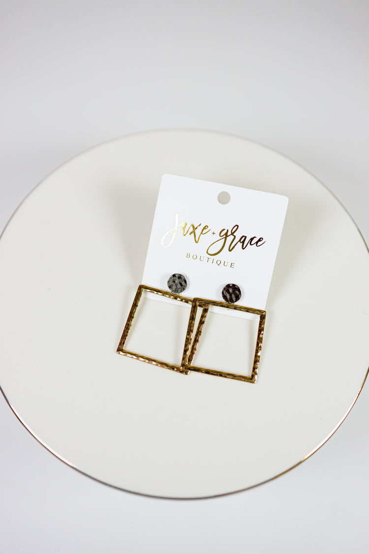 Hammered Square Earrings
