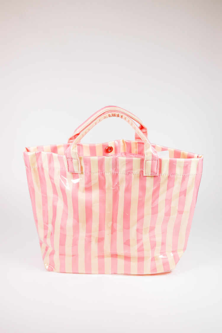 Vinyl Striped Tote Bag, VARIOUS