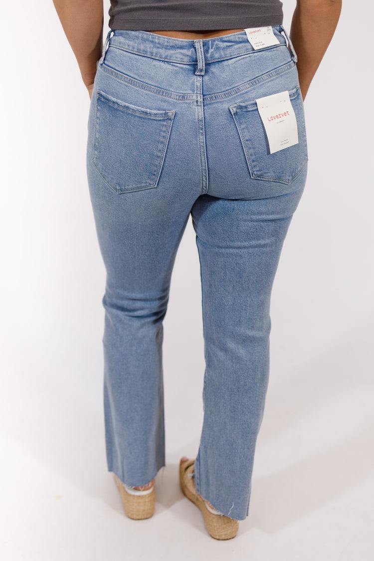 Vervet Raw Hem Crop Flare Jeans, REG + CURVY