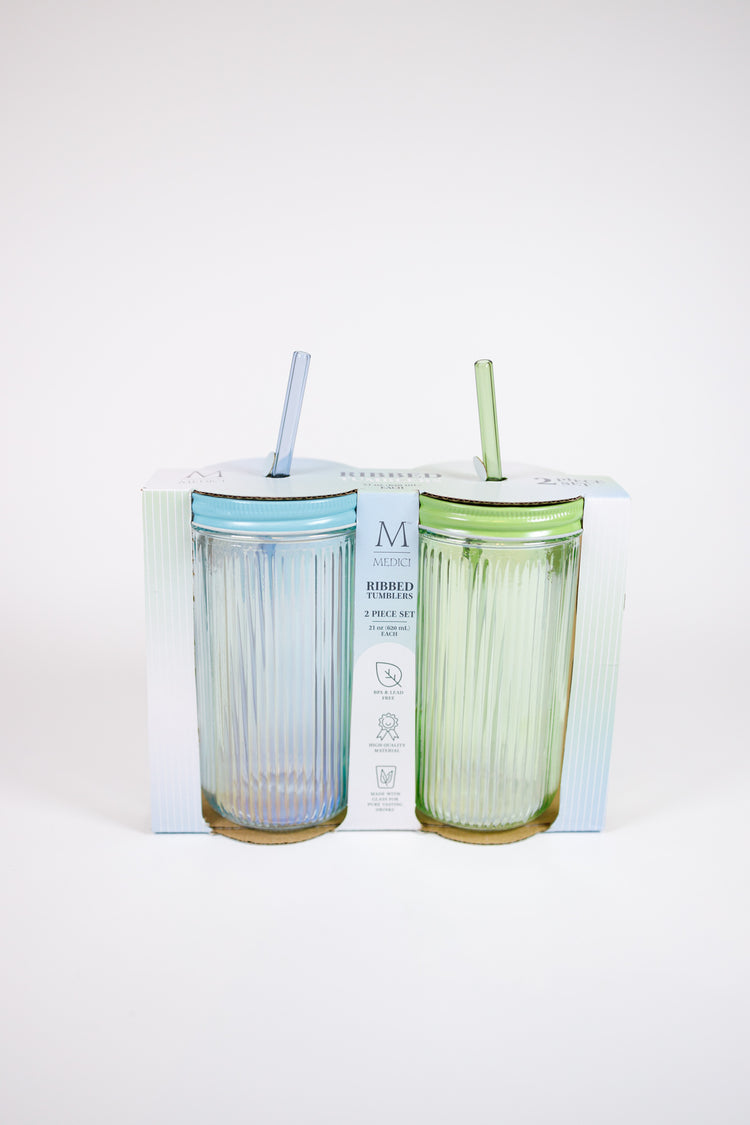2pc 21oz Ribbed Tumbler - Om/Rds Irid.