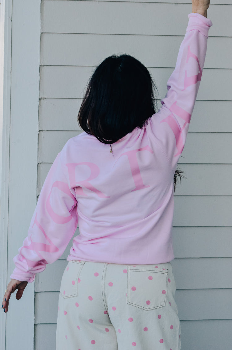 Worthy Light Pink Graphic Sweatshirt