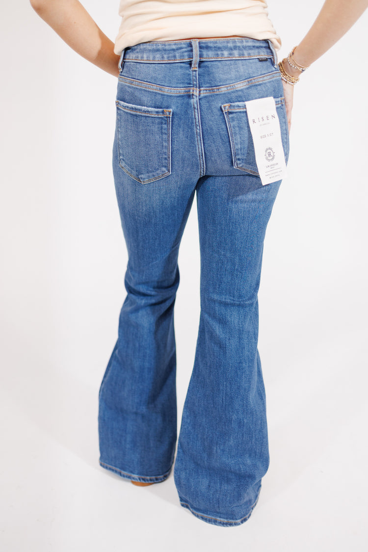 Risen Tummy Control Front Seam High Rise Flares