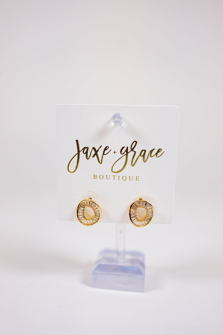 Vintage Glamour Gemstone Stud Earrings