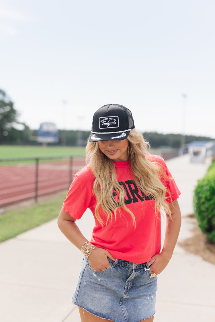 Black Tailgate Patch Trucker Hat