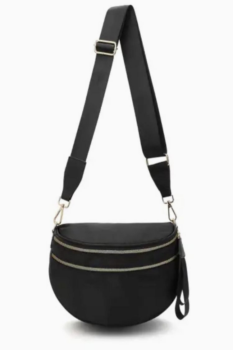 The Avril Solid Cross Body Bag, BLACK