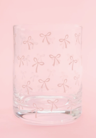 Pink Bows Cocktail Glass