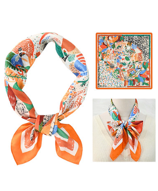 Geometric Flower Print Bandana Scarf