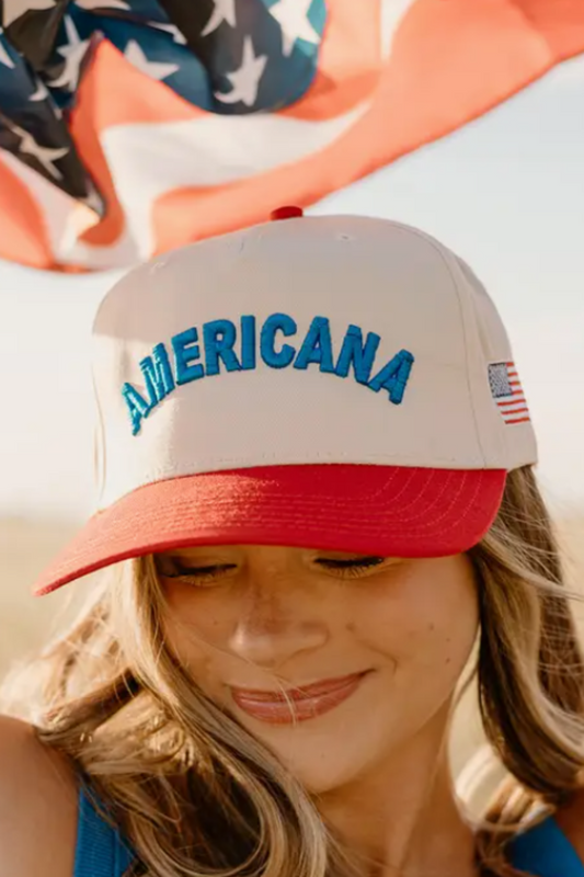 Americana Puff Embroidered Hat Jaxe + Grace Boutique