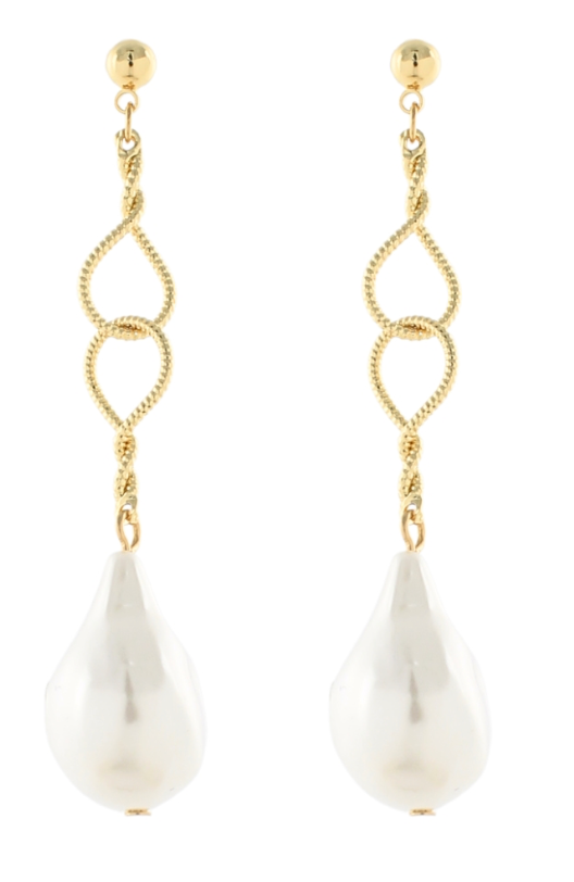 End Baroque Pearl Linked Teardrop Earrings Jaxe + Grace Boutique