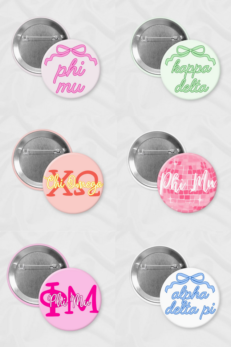 Sorority Pin Buttons - VARIOUS