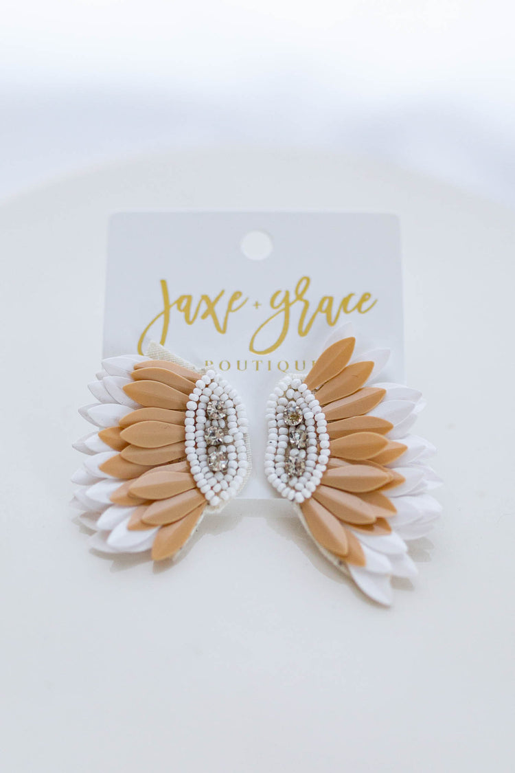 Beads Sequin Wing Earrings