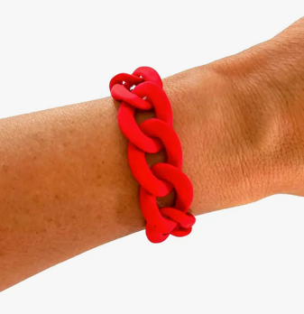 Matte Chunky Acrylic Chain Link Bracelet, VARIOUS