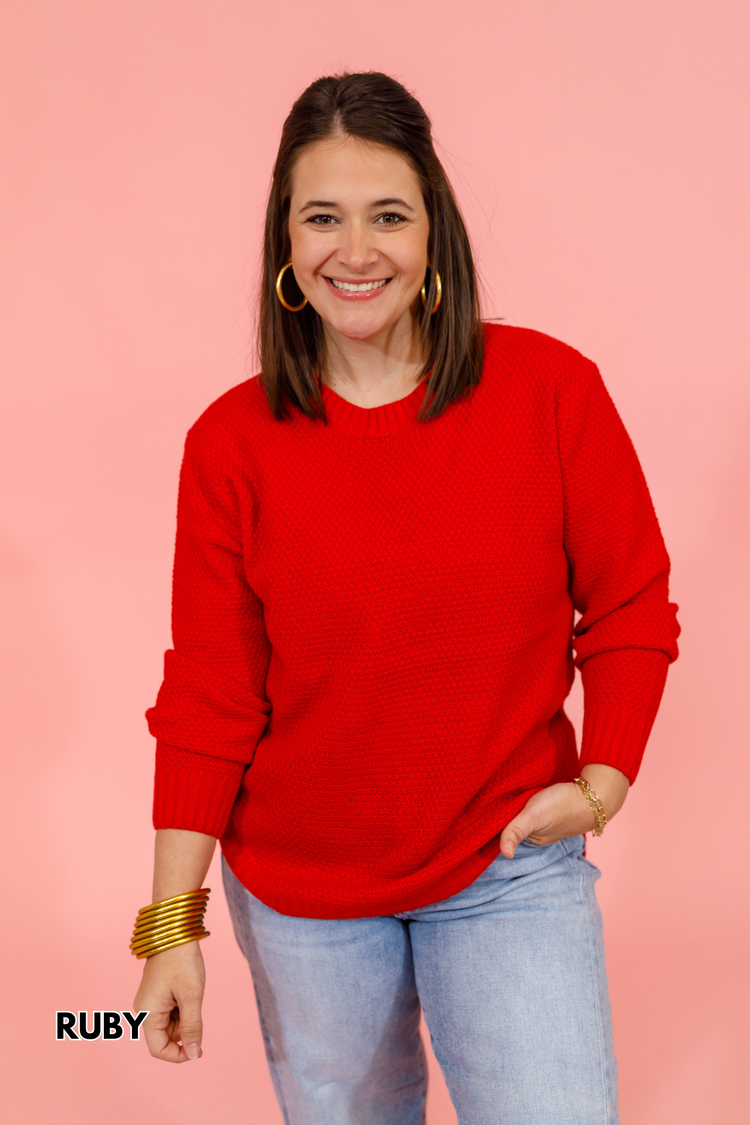 Round Neck Simplicity Sweater, VARIOUS S-3XL
