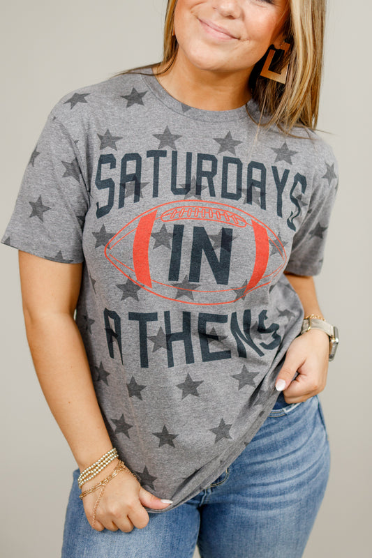 "Saturday's in Athens" Graphic Tee, S-3XL