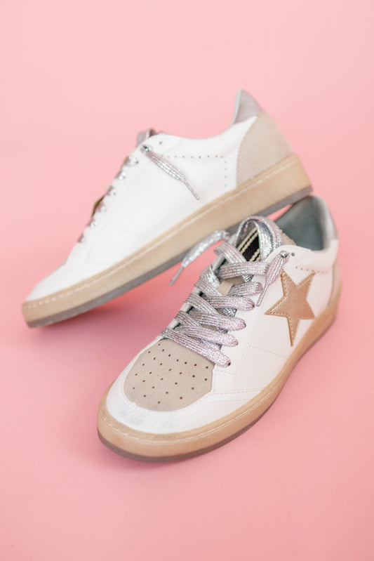 Paz Light Gold Star Sneaker